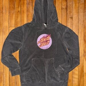 Santa Cruz Skateboards Gray Hoodie with Purple Logo